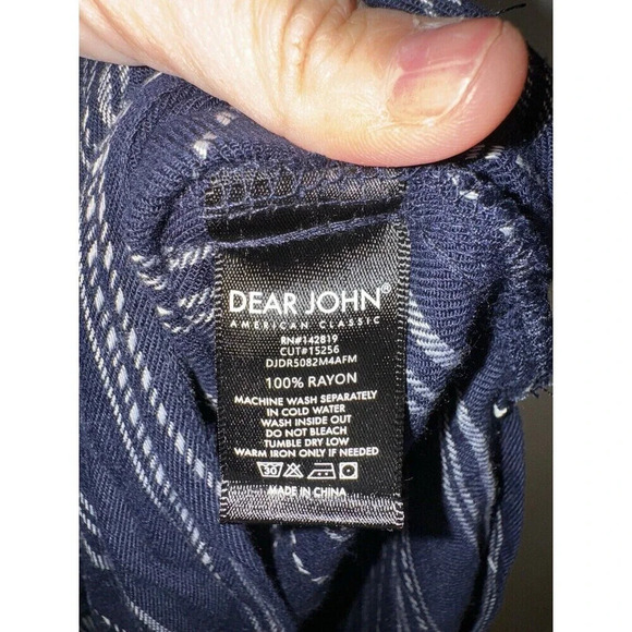 Dear John Shirt Dress   Roll Up Sleeves Flowy Blue And White Striped S - Picture 7 of 11